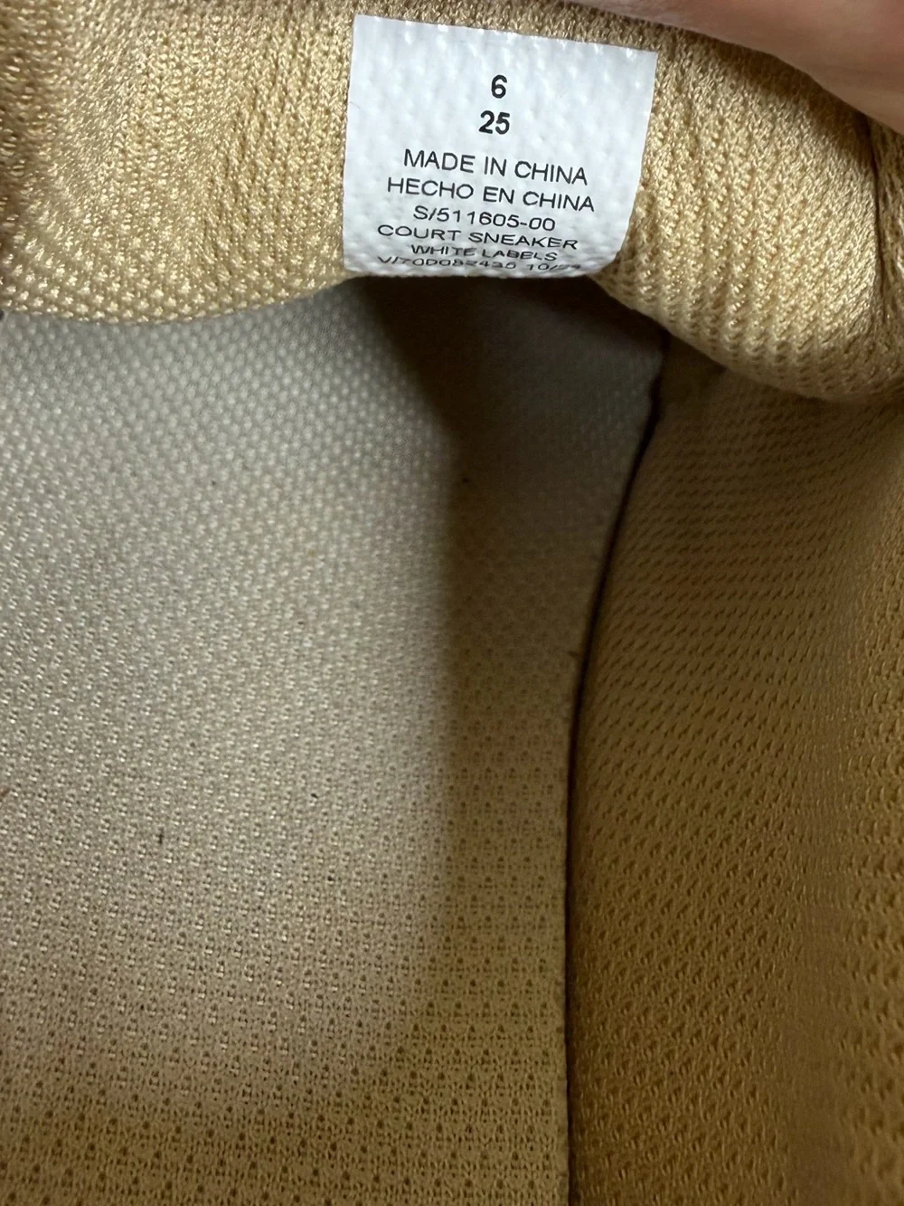 Old Navy White Sneakers with Tan Interior